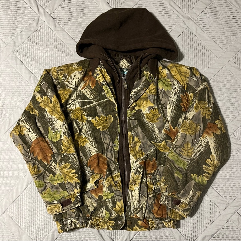 Vintage Master Sportsman Womens Camo Hunting Bomber Jacket (XL)